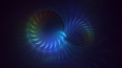 3D rendering abstract colorful fractal light background