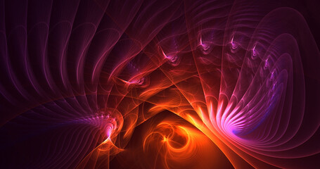 3D rendering abstract colorful fractal light background