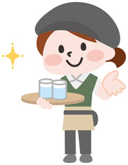 ファミレスの女性店員さん