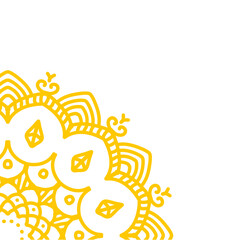 Golden mandala ornament corner border