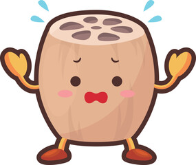 焦るかわいいレンコンのキャラクターのイラスト
