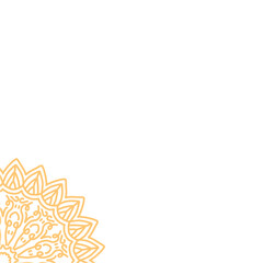 Golden mandala ornament corner border