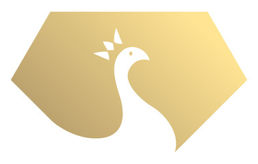 Beautiful Peacock Goose Head Elegance Diamond Logo Design Template