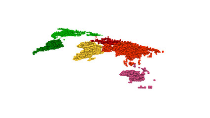 Obraz premium 3D Parametric Small Hexagonal World - Perspective View 1