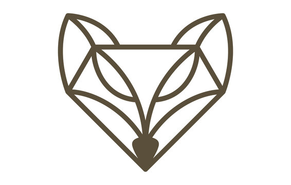 recommend clip art: Diamond Fox Head Linear logo Design