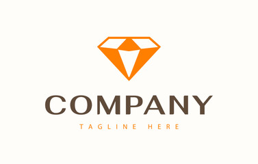 Diamond Pentagon Negative Space Logo Design Template