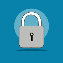 Security lock illustration vector art design.