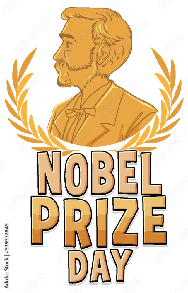 Poster nobel prize day text for banner or poster design