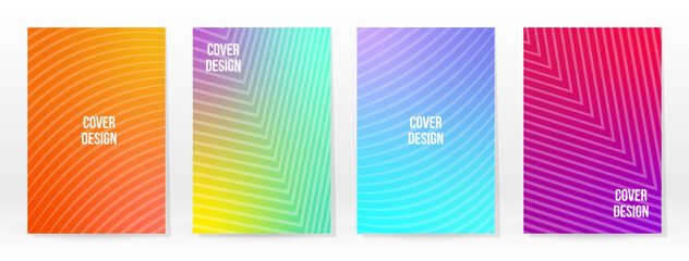 Minimal Poster. Pastel Soft. Rainbow Gradient Set.