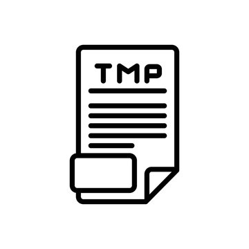 Black line icon for tmp