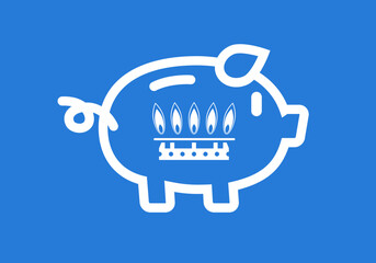 Sparschwein Gas sparen Vektor als svg