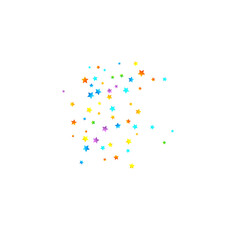 Rainbow Festive Confetti. Carnival Star Falling.