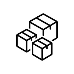 Black line icon for packages
