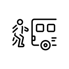 Black line icon for latter