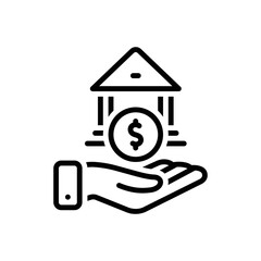 Black line icon for loans