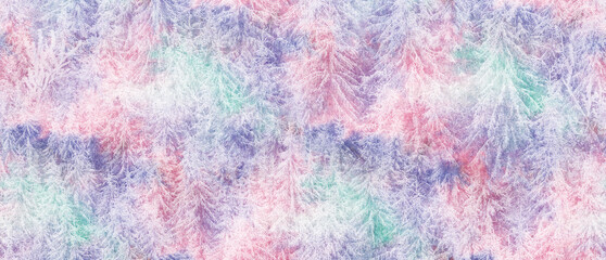 seamless background pattern. coloful snow forest.