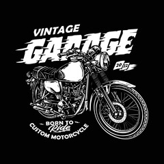 vector of vintage motorcycle illustration