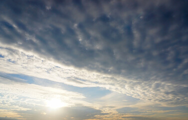 Sun and clouds in sky, Nature background