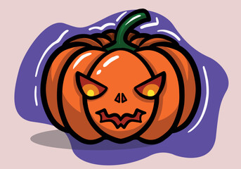 Hand drawn cute halloween pumpkin vector illüstration EPS10