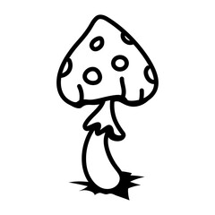 An editable outline icon of mushrooms