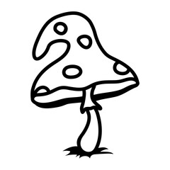 An editable outline icon of mushrooms