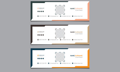 Simple unique clean elegant minimal modern creative company  corporate identity professional official business email mail signature design template.