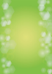 Fototapeta premium Abstract Green Background with Golden Circular Spot Lights. Vibrant Sunlight Summer and Spring Texture. Bokeh Blurry Template. Shiny Gradient Cover. Festive Christmass and New Year Snow on Green.