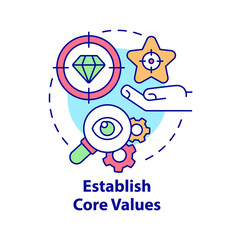 Establish core values concept icon. Provide business transparency abstract idea thin line illustration. Isolated outline drawing