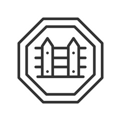 Fototapeta premium Country borders linear icon. Homeland security. State barrier. Thin line customizable illustration. Contour symbol. Raster isolated outline drawing