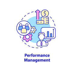 Performance management concept icon. Key productivity indicator. HR abstract idea thin line illustration. Isolated outline drawing
