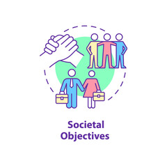 Fototapeta na wymiar Societal objectives concept icon. Social needs and challenges. HR management abstract idea thin line illustration. Isolated outline drawing