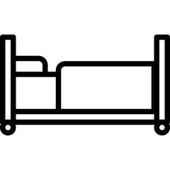 Bed blue outline icon