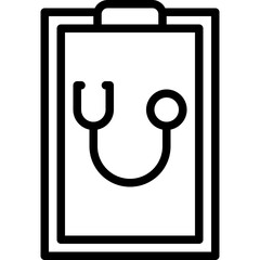 Clipboard blue outline icon