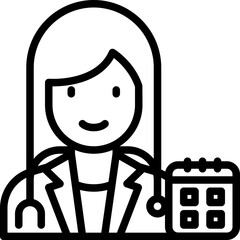 Doctor blue outline icon