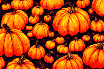 Ghost Pumpkin Flower Halloween. Happy Halloween Background. High quality Illustration