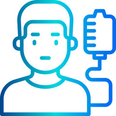 Blood donation blue outline icon