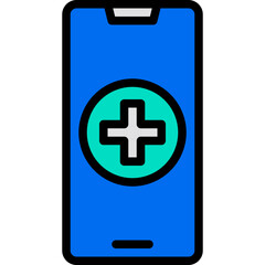 Medical Application blue outline icon