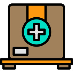 Obraz premium Parcel blue outline icon