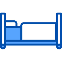 Bed blue outline icon