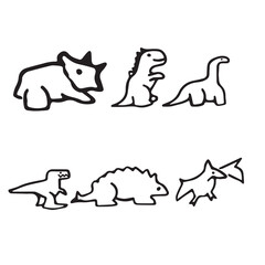 Dinosaur family set. baby icon dinosaur drawing
