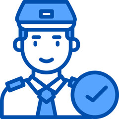 Guard blue outline icon