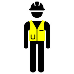 Workman and work jacket Icon. People and occupations pictogram, Flat design vector.