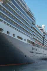 HAL cruiseship or cruise ship liner Nieuw Amsterdam at San Diego terminal for Mexican Riviera...