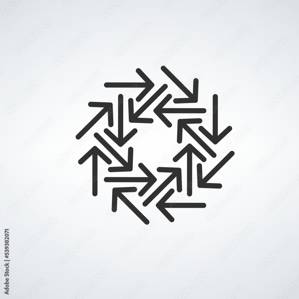 Poster different direction arrows in circle. set of refresh signs. vector arrows.