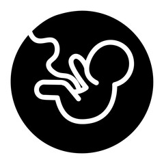 glyph, silhouette, fill, kid,birth,embryo,baby,fetus icon