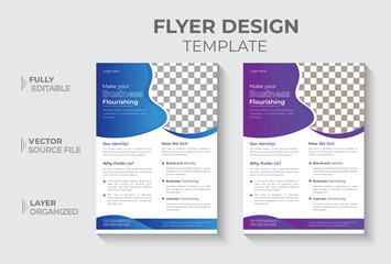 Creative modern vector flyer concept with abstract shapes, corporate flyer design template