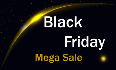 black friday sale banner in space style