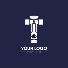 Letter T Piston Logo Design Vector Icon Graphic Illustration
