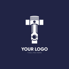Letter T Piston Logo Design Vector Icon Graphic Illustration