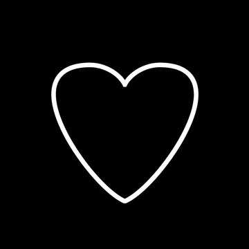Heart outline isolated on black background